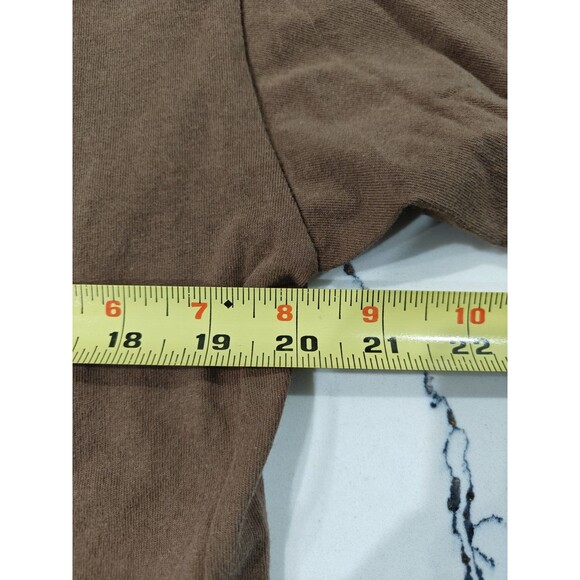 Stussy Top Form Pocket Design Tee Shirt Mens Medium Brown Black Long Sleeve - Picture 8 of 9